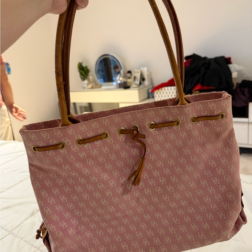 Dooney & Bourke Pink and Tan Tote Bag